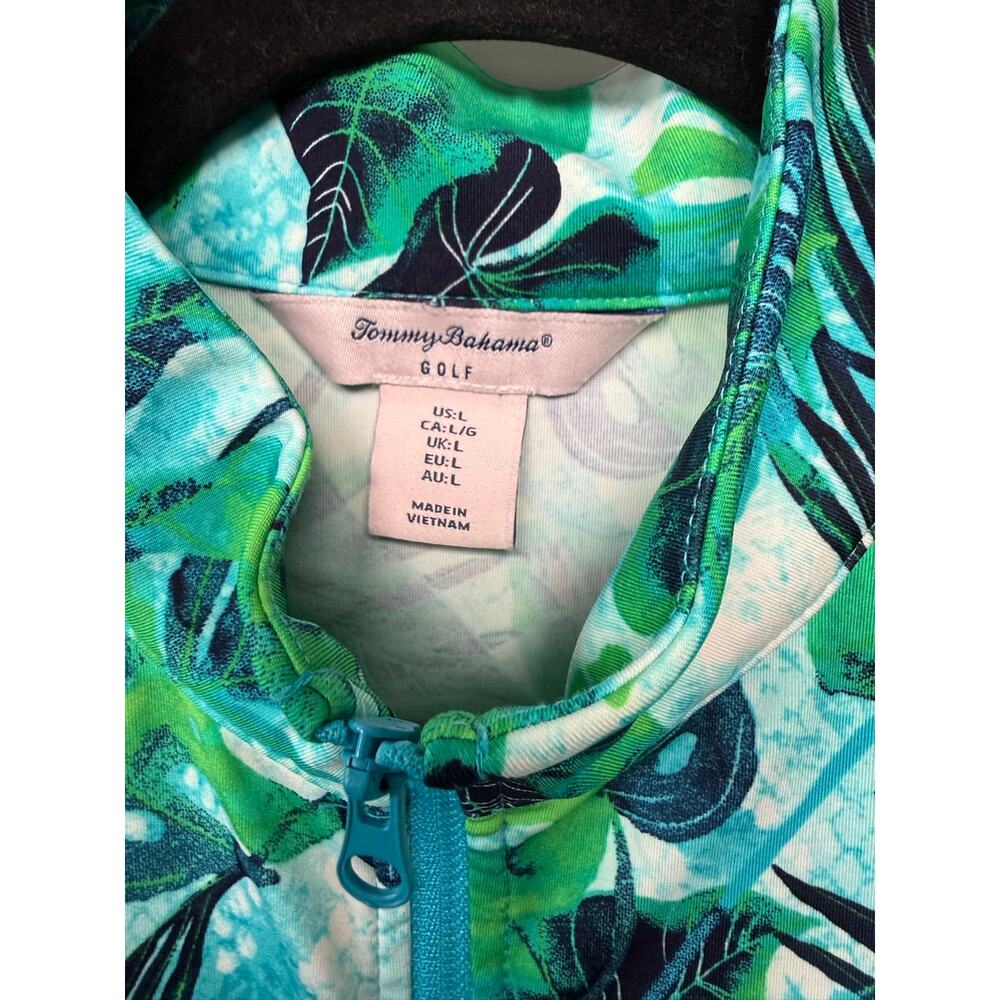 Tommy Bahama Golf Hawaiian Print Performance Full Zip Jacket, Size Large - Picture 3 of 4